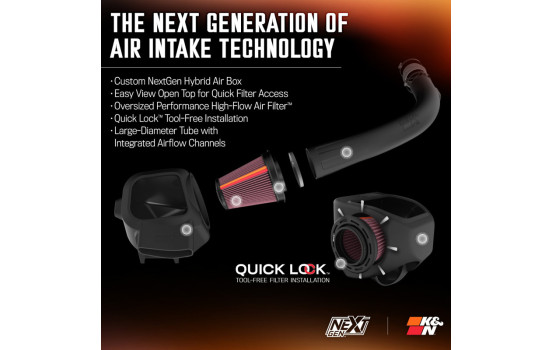 Admission d'air froid K&N NextGen compatible avec Ford F250/F350 Super Duty 6.2L V8 2020-2022 (50-2593) K&N, Image 6