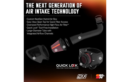 Admission d'air froid K&N NextGen compatible avec Jeep Wrangler 3.6L V6 2012-2018 (50-1566) K&N, Image 6