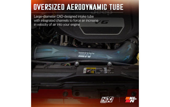 Admission d'air froid K&N NextGen compatible avec Jeep Wrangler 3.6L V6 2012-2018 (50-1566) K&N, Image 8