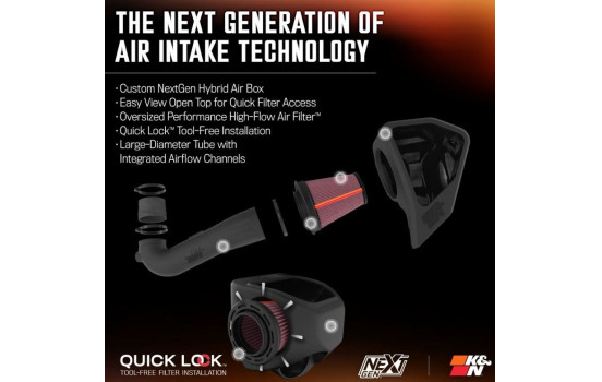 Admission d'air froid K&N NextGen compatible avec RAM 1500 5.7L V8 2019-2024 (50-1578) K&N, Image 13