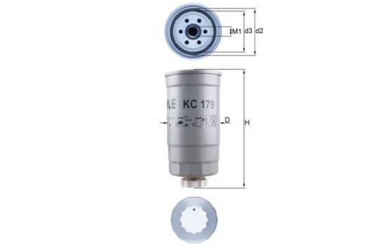 Filtre à carburant KC 179 Mahle, Image 2