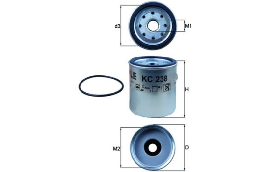Filtre à carburant KC 238D Mahle, Image 2