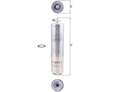 Filtre à carburant KL 169/4D Mahle, Image 5