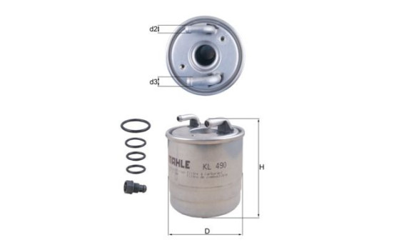 Filtre à carburant KL 490D Mahle, Image 2