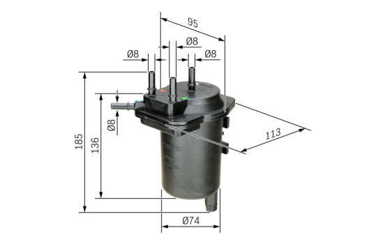 Filtre à carburant N7013 Bosch, Image 3