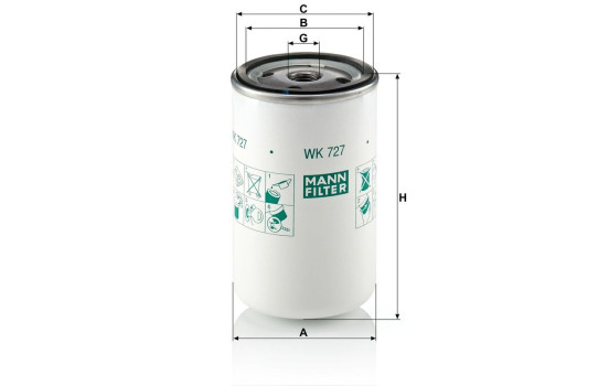 Filtre à carburant WK 727 MANN-FILTER, Image 2