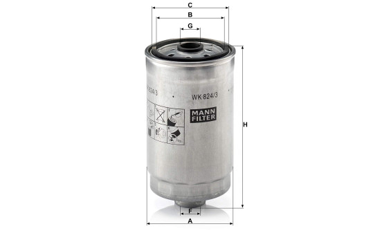 Filtre à carburant WK 824/3 MANN-FILTER, Image 2