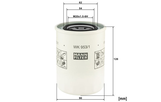 Filtre à carburant WK 953/1 Mann, Image 2