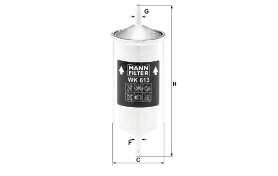 Filtre à carburant WK613 MANN-FILTER, Image 2