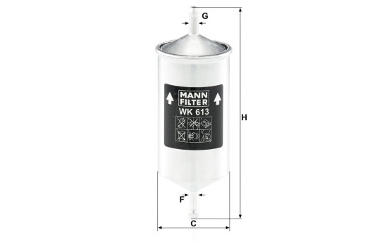 Filtre à carburant WK613 MANN-FILTER, Image 4