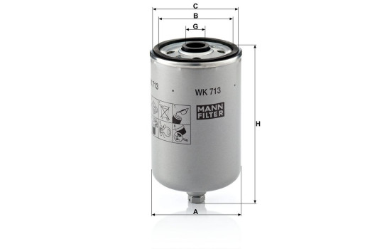 Filtre à carburant WK713 Mann, Image 4
