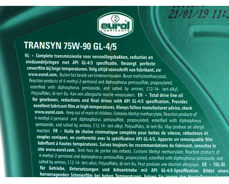 Huile de transmission Eurol Transyn GL 4/5 75W-90 1L, Image 3