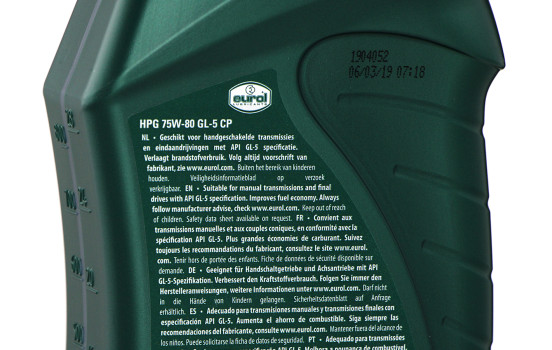 Huile de boîte de vitesses Eurol HPG GL 5 CP 75W-80 1L, Image 2