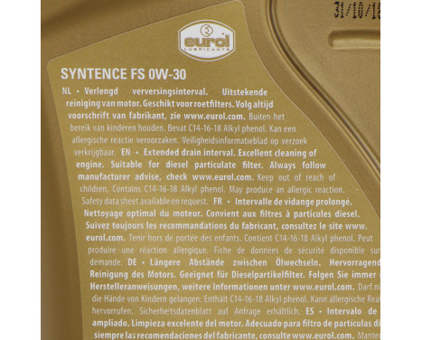 Huile moteur Eurol Syntence FS 0W30 C3 1L, Image 3