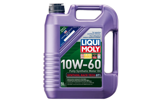 Huile moteur Liqui Moly Synthoil Race Tech Gt1 10W60 A3/B4 5L