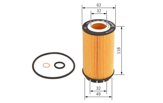 Cartucho de filtro de aceite P7069 Bosch, Imagen 2