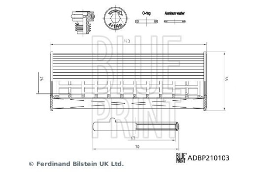 filtro de aceite ADBP210103 Blue Print, Imagen 2