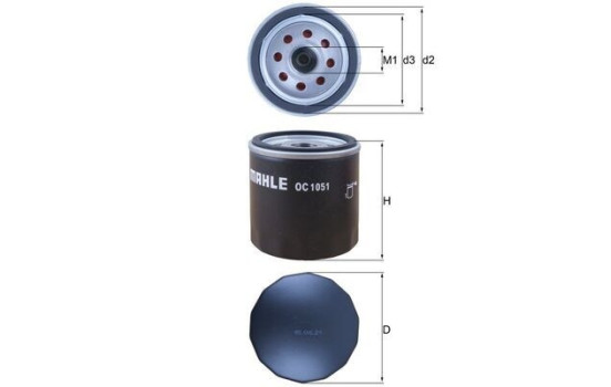 Filtro de aceite OC 1051 Mahle, Imagen 2
