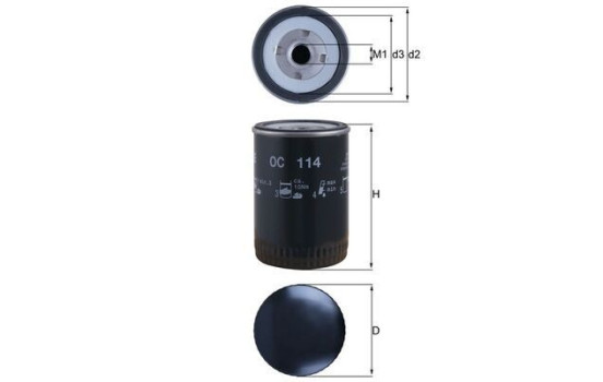 Filtro de aceite OC 114 Mahle, Imagen 4