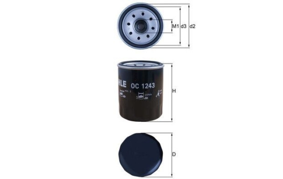 Filtro de aceite OC 1243 Mahle, Imagen 2