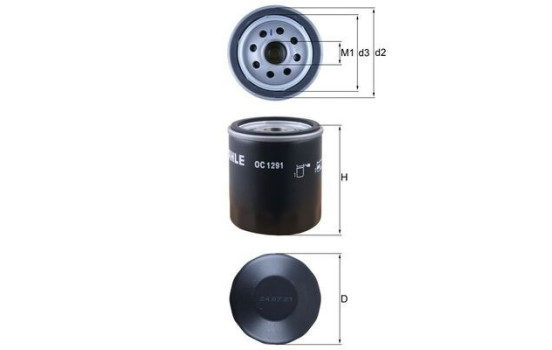 Filtro de aceite OC 1291 Mahle, Imagen 2