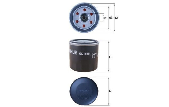 Filtro de aceite OC 1566 Mahle, Imagen 2