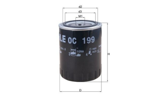 Filtro de aceite OC 199 Mahle, Imagen 2