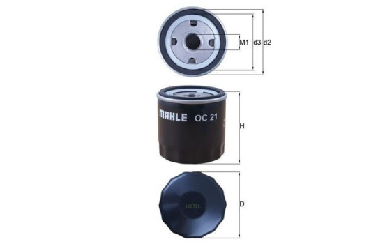 Filtro de aceite OC 21 Mahle, Imagen 3