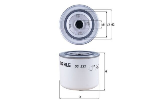 Filtro de aceite OC 222 Mahle, Imagen 2