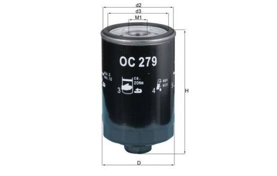 Filtro de aceite OC 279 Mahle, Imagen 4
