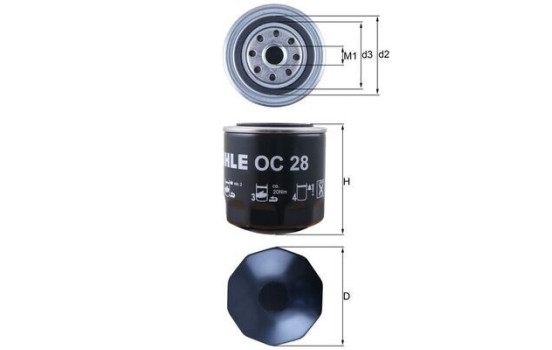 Filtro de aceite OC 28 Mahle, Imagen 5