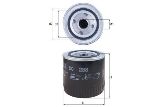 Filtro de aceite OC 288 Mahle, Imagen 2