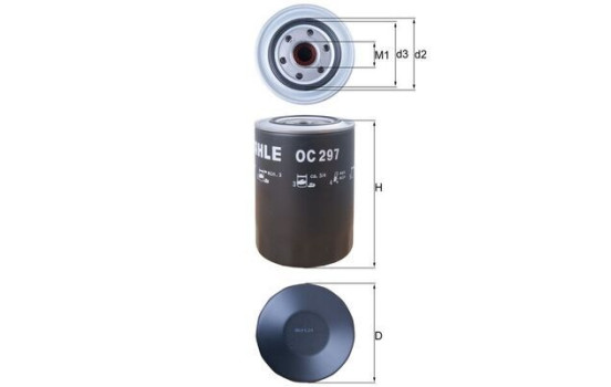 Filtro de aceite OC 297 Mahle, Imagen 2