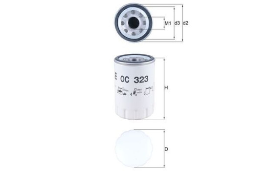 Filtro de aceite OC 323 Mahle, Imagen 3