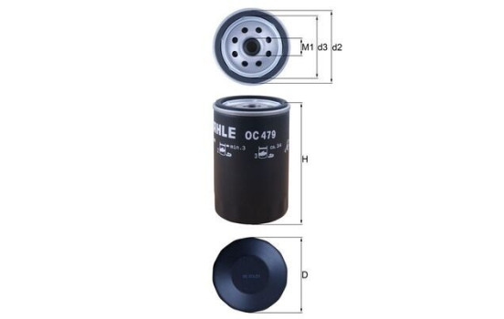 Filtro de aceite OC 479 Mahle, Imagen 4