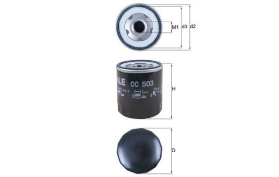 Filtro de aceite OC 503 Mahle, Imagen 2