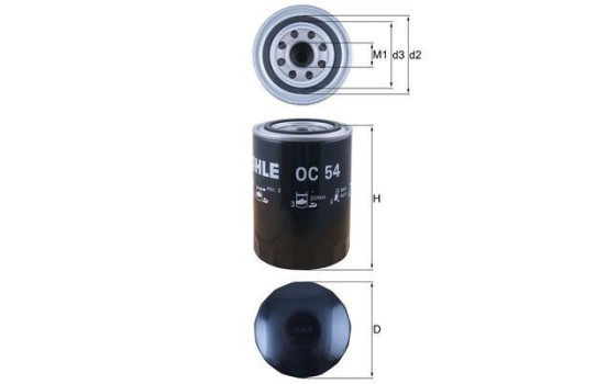 Filtro de aceite OC 54 Mahle, Imagen 3