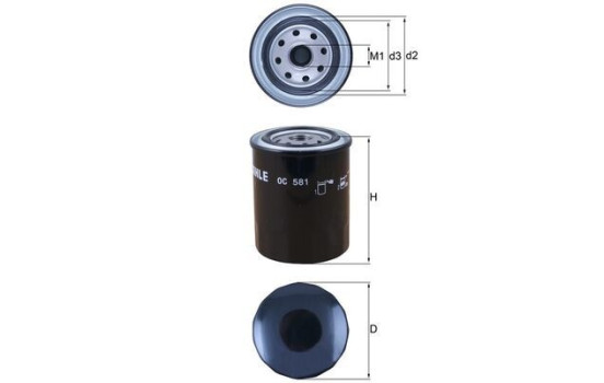 Filtro de aceite OC 581 Mahle, Imagen 2