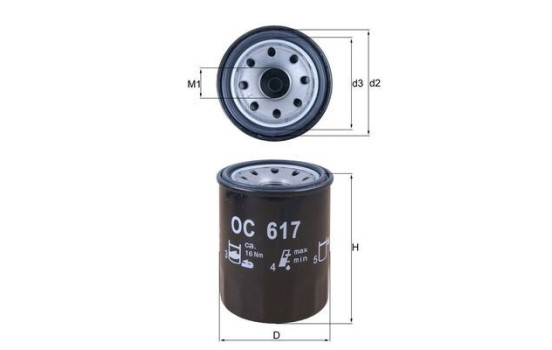 Filtro de aceite OC 617 Mahle, Imagen 2
