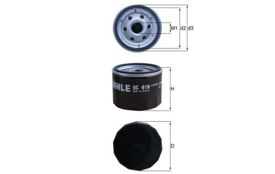 Filtro de aceite OC 619 Mahle, Imagen 3