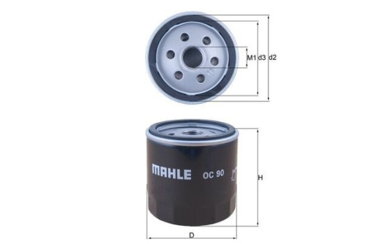 Filtro de aceite OC 90 Mahle, Imagen 4