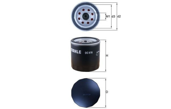 Filtro de aceite OC 978 Mahle, Imagen 2