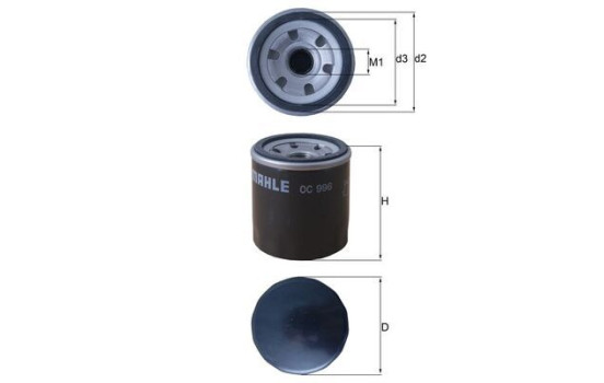 Filtro de aceite OC 996 Mahle, Imagen 4