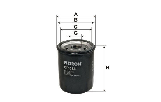 Filtro de aceite OP 612 Filtron, Imagen 2