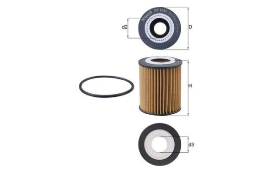 Filtro de aceite OX 1237D Mahle, Imagen 2