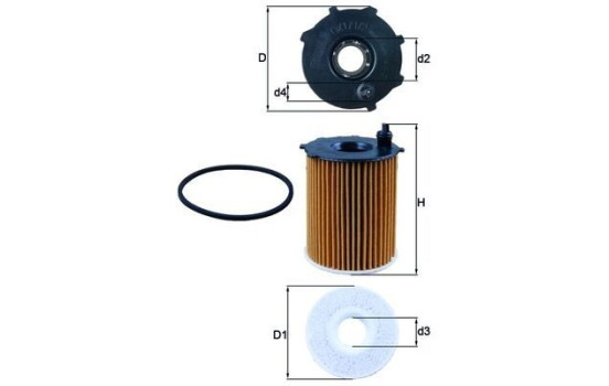 Filtro de aceite OX 171/2D Mahle, Imagen 3