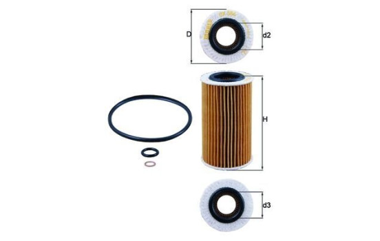 Filtro de aceite OX 384D Mahle, Imagen 2