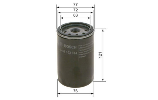 Filtro de aceite P3314 Bosch, Imagen 3