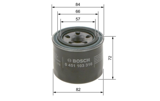 Filtro de aceite P3316 Bosch, Imagen 3