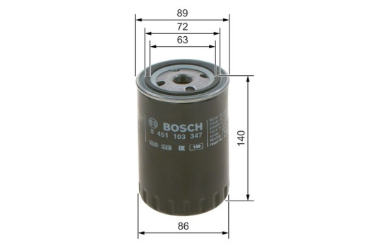 Filtro de aceite P3347 Bosch